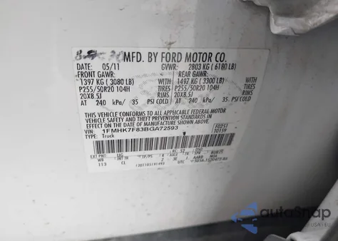 2011 Ford Explorer Limited from USA, damaged, VIN 1FMHK7F83BGA72593